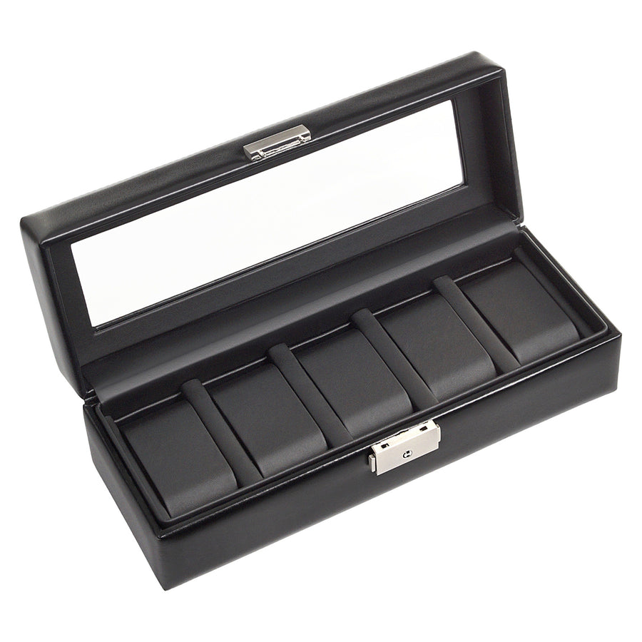 case for 5 watches black exclusive / black (leather)