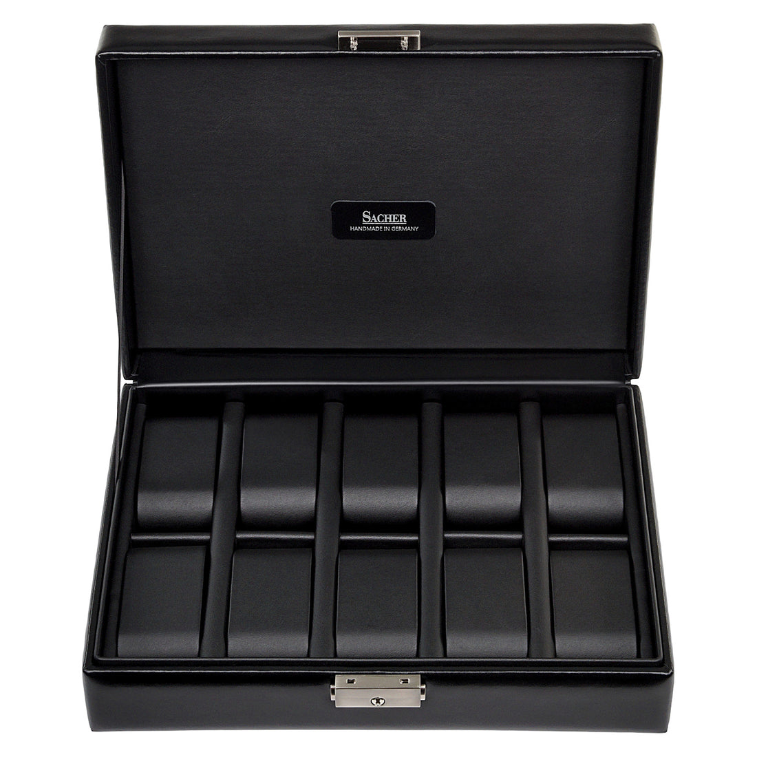 case for 10 watches black exclusive / black (leather) – Manufaktur SACHER  1846 | Offizieller Store
