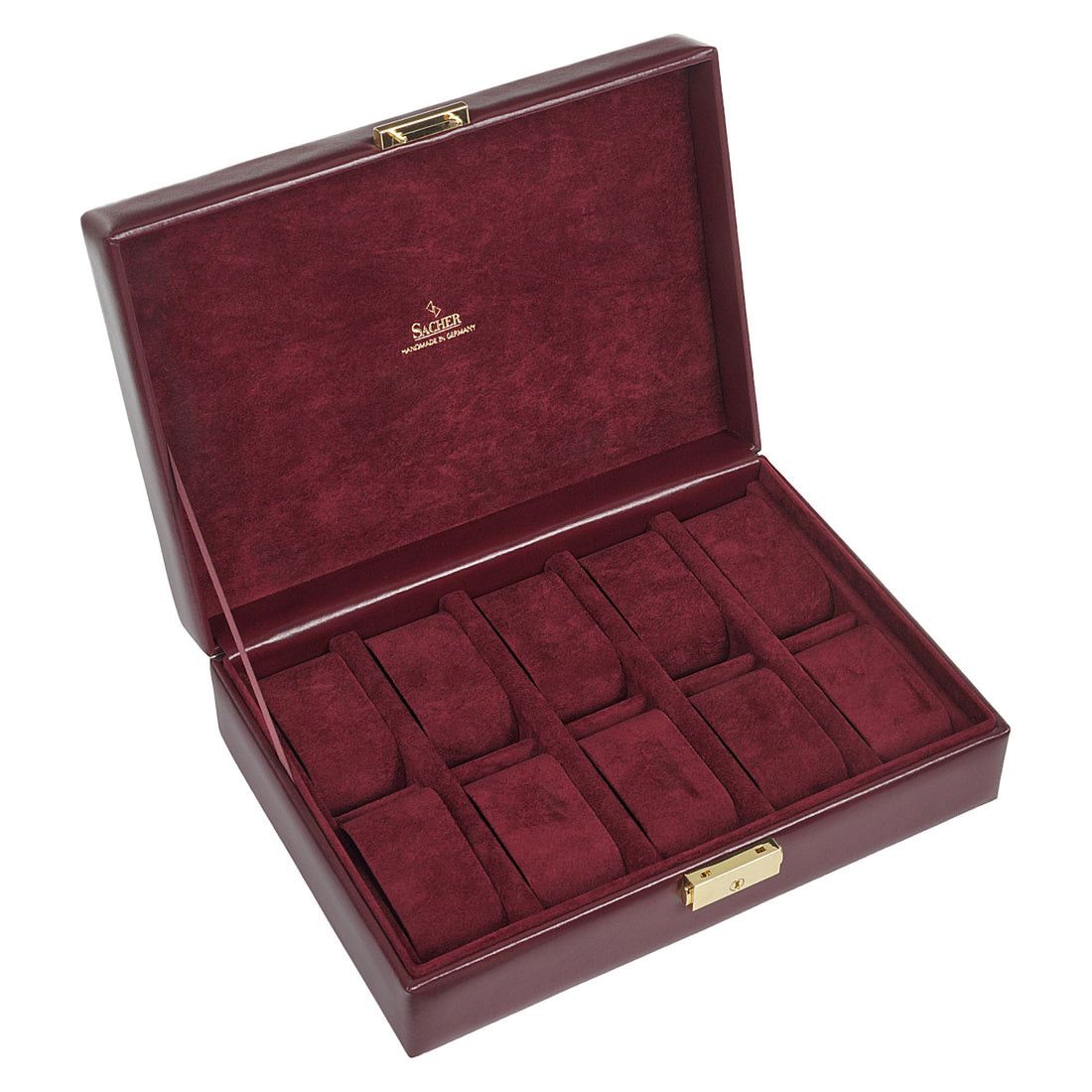 case for 10 watches acuro / bordeaux (leather)