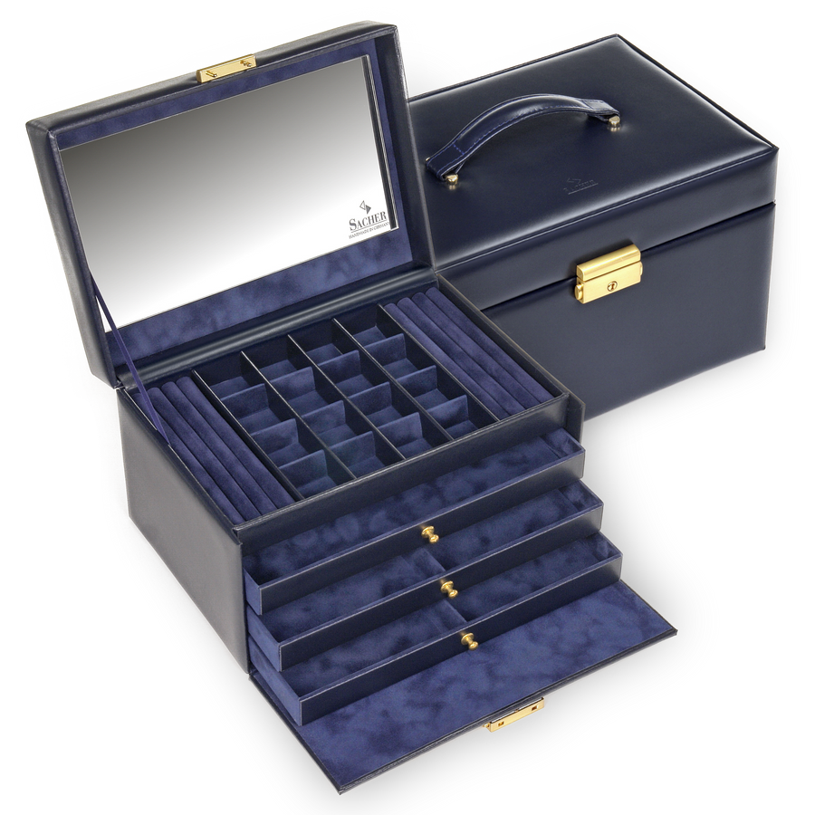 Schmuckkasten Lena acuro / navy (Leder)