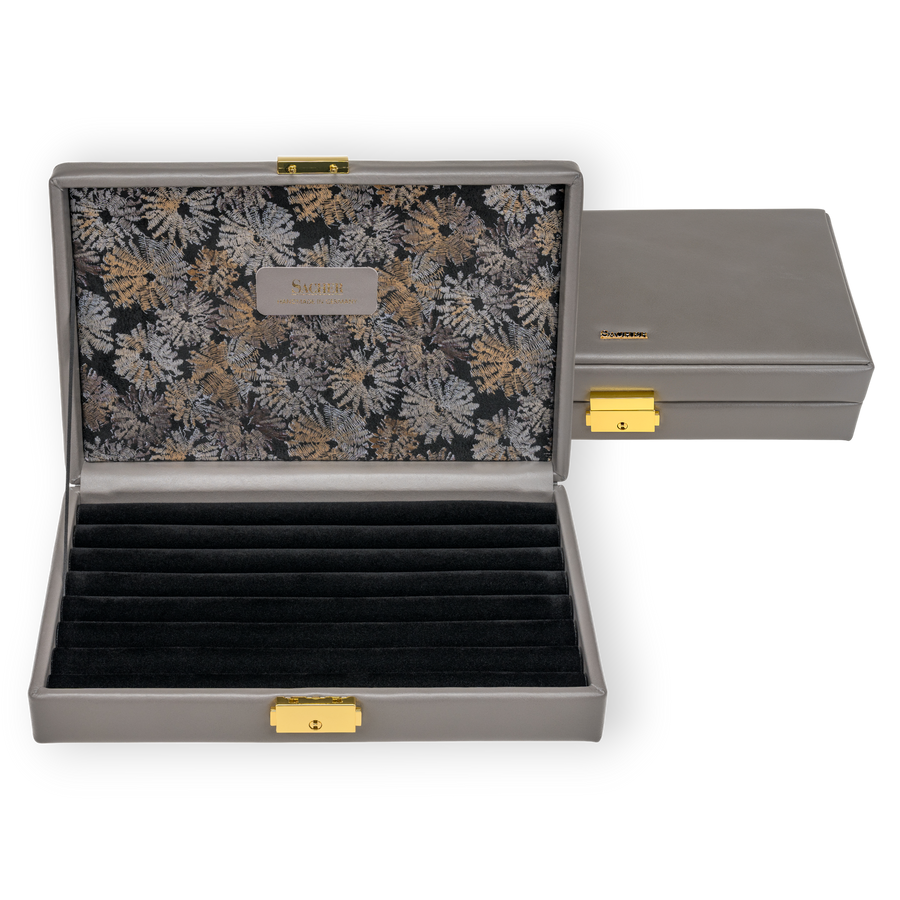 Ringetui fleur venice / grau (Leder)