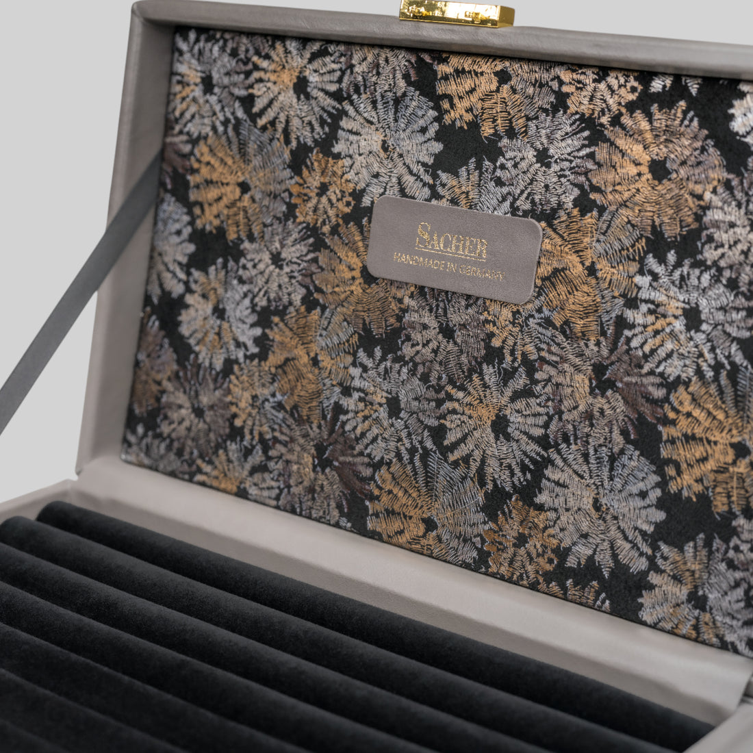 Ringetui fleur venice / grau (Leder)