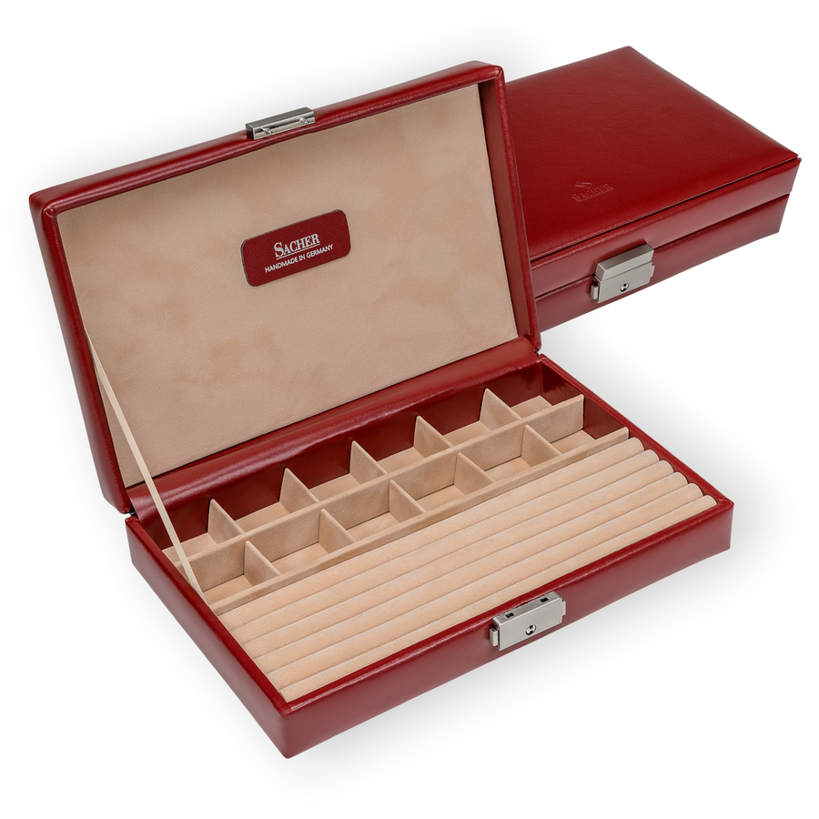 Ring- und Sammleretui amadora / rot (Leder)