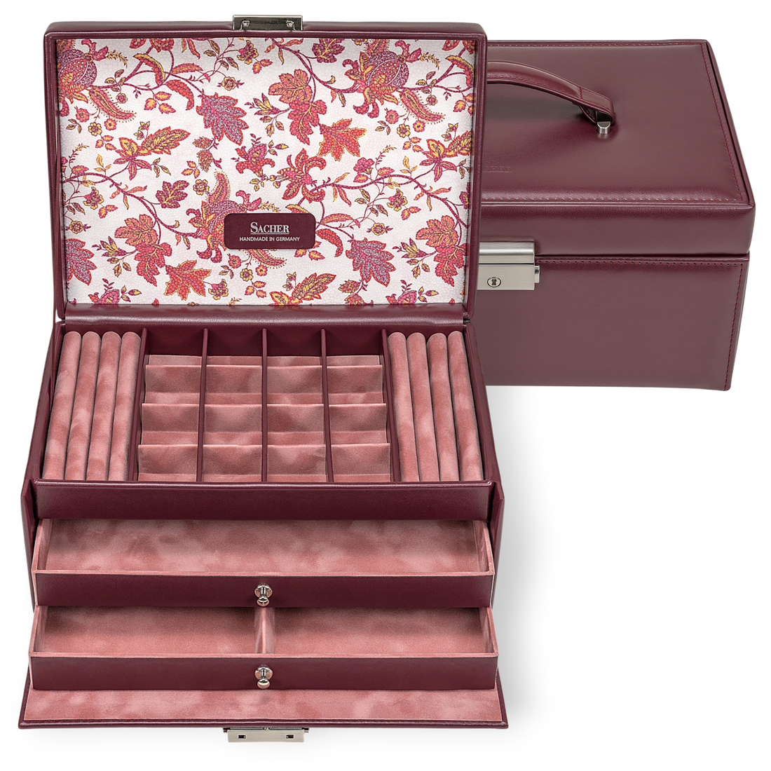 Schmuckkasten Ina florage / bordeaux