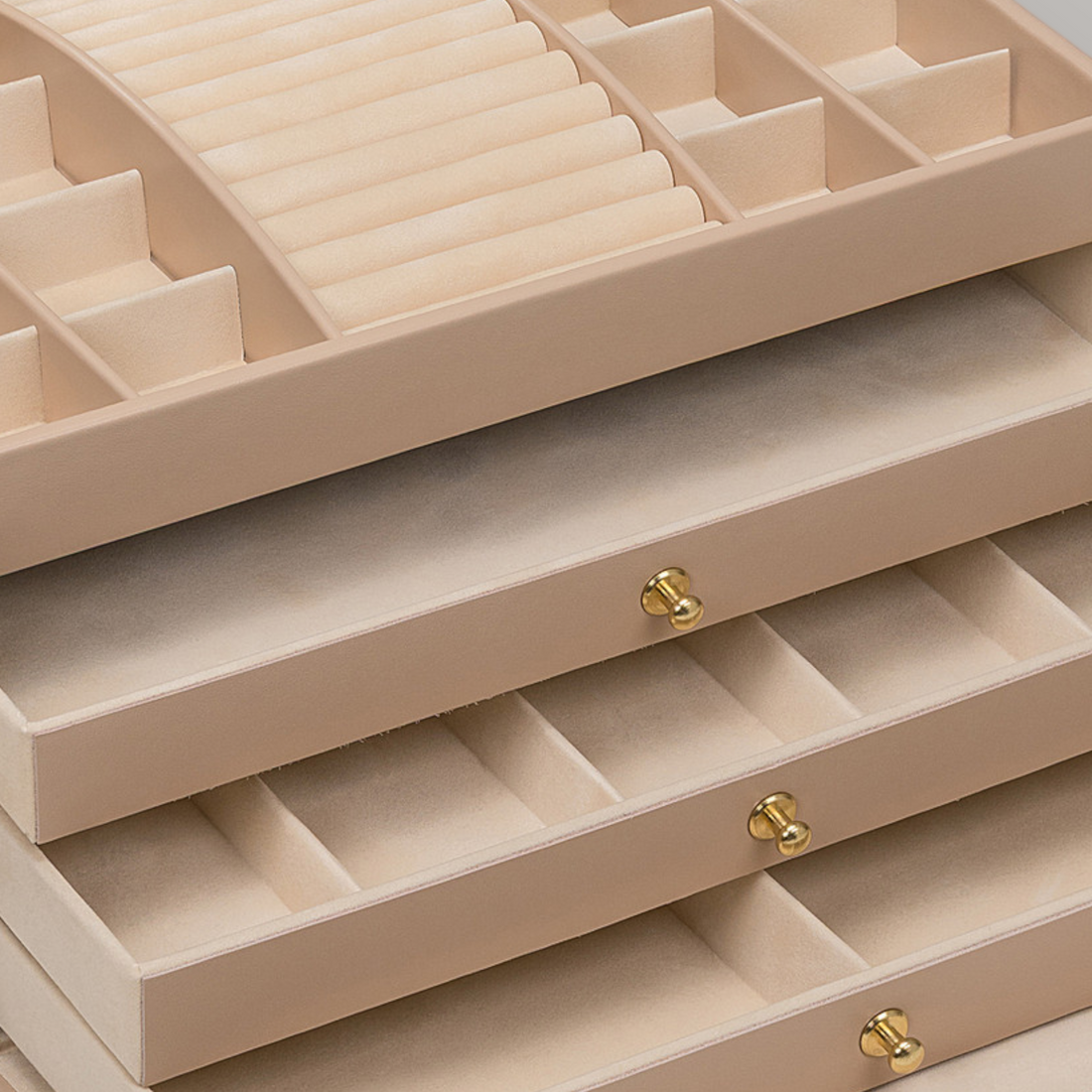 Schmuckkasten Karen pastello / beige (Leder)