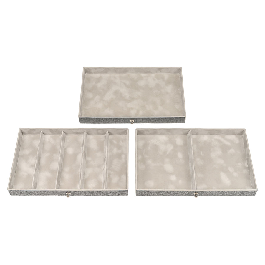 Coffret à bijoux Karen granello / gris (cuir de vachette pleine fleur)