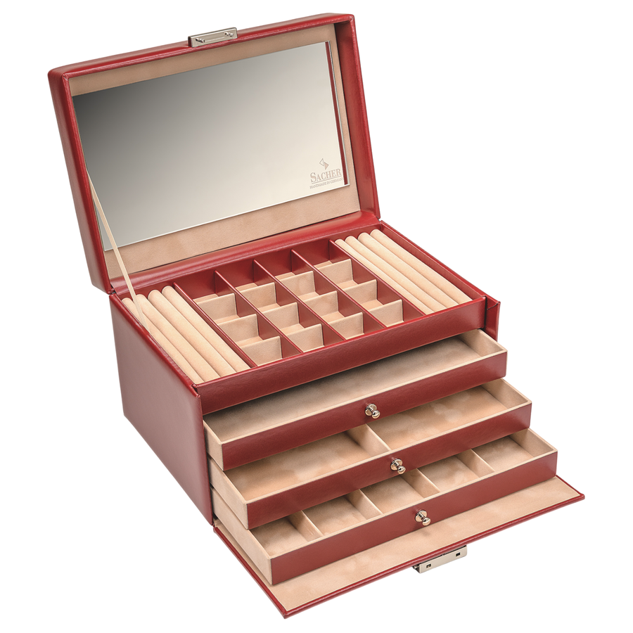 Jewelry box Lena amadora / red (leather)