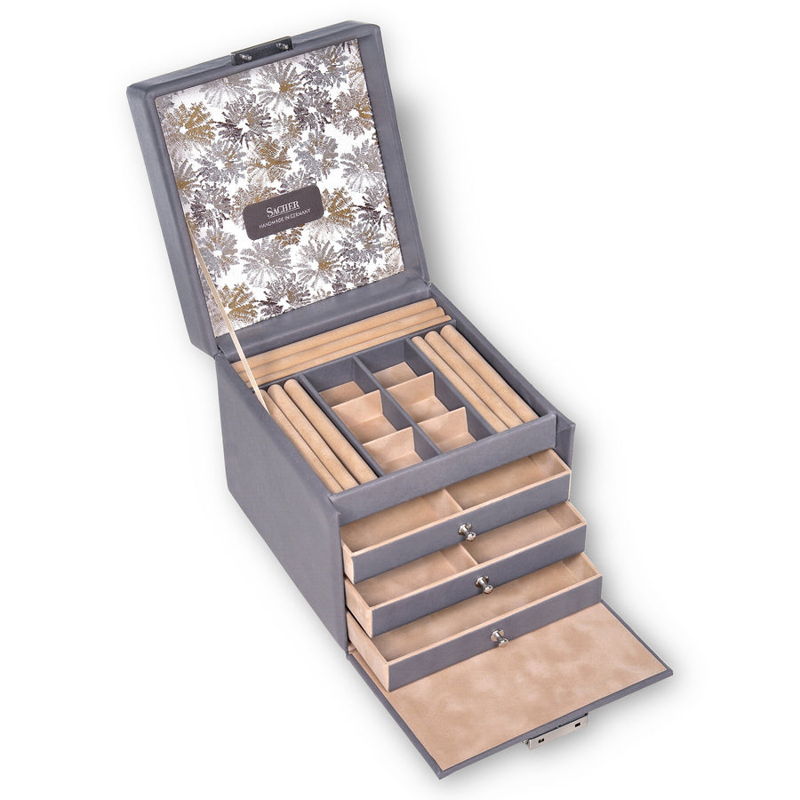 jewellery case Evita fleur venice / grey (leather)