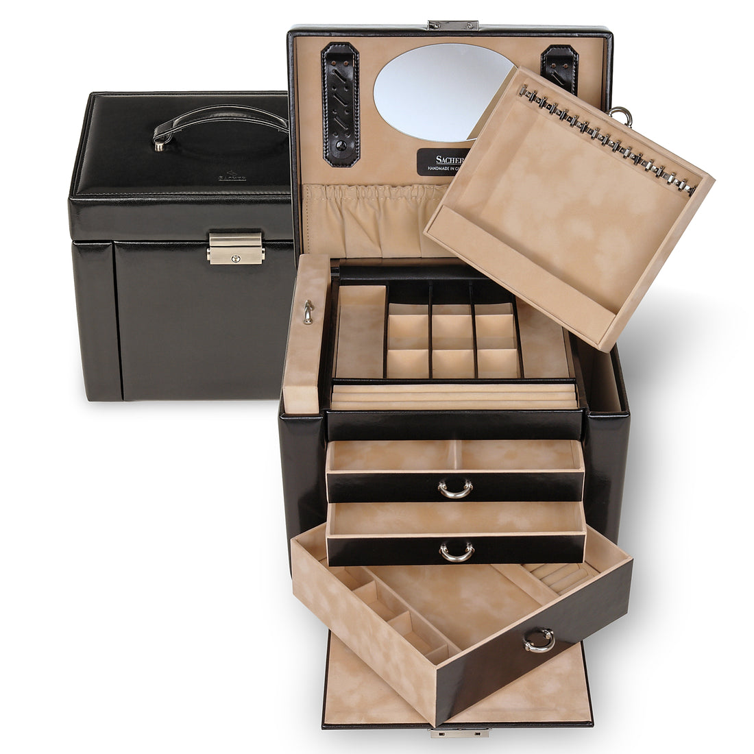 Pudełko na biżuterię Marta new classic / czarny (skóra)