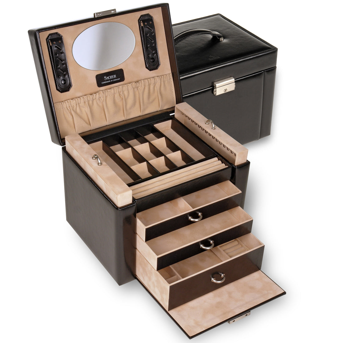 Pudełko na biżuterię Marta new classic / czarny (skóra)