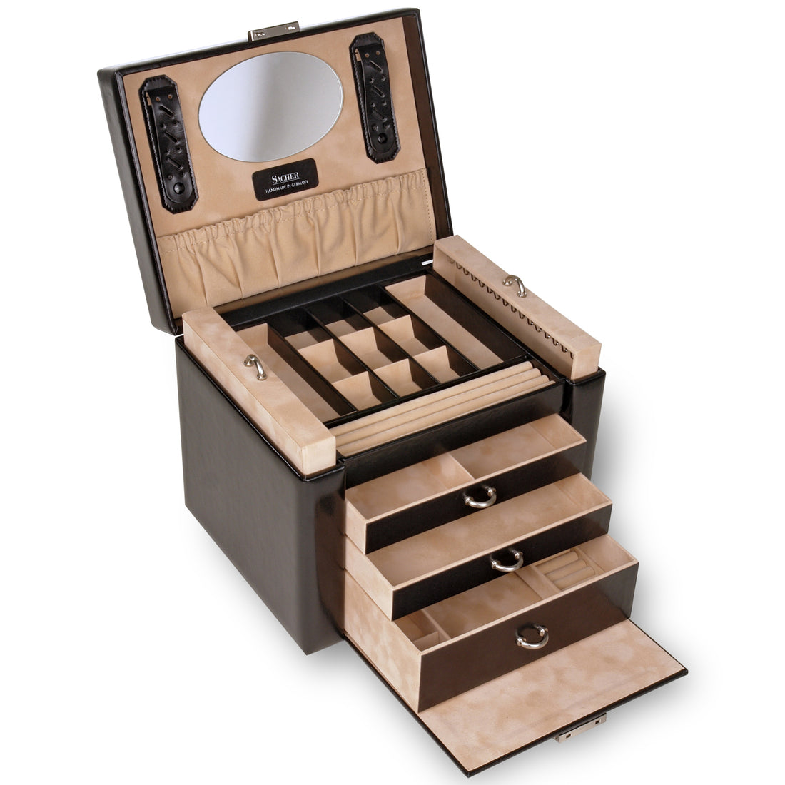 Pudełko na biżuterię Marta new classic / czarny (skóra)