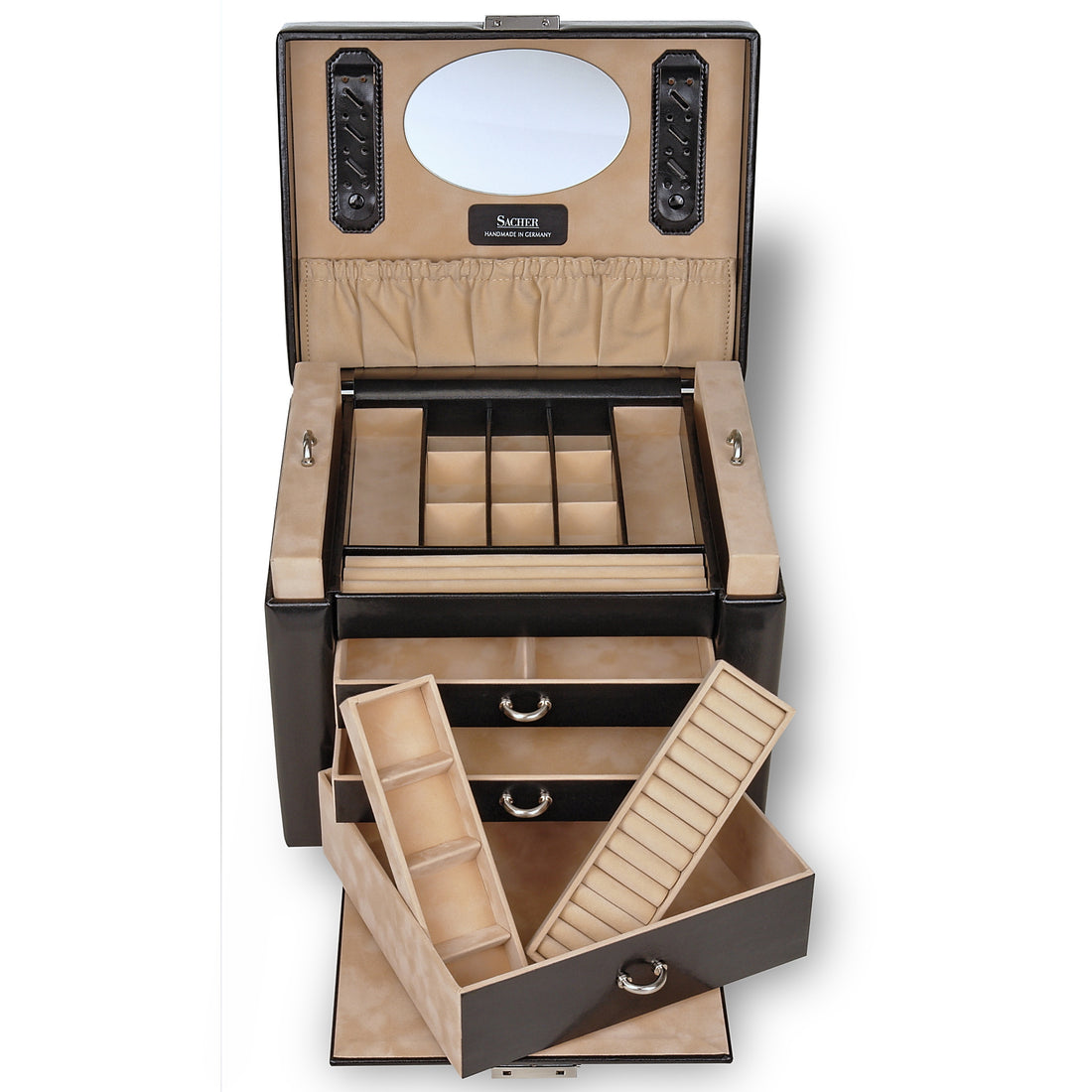 Pudełko na biżuterię Marta new classic / czarny (skóra)