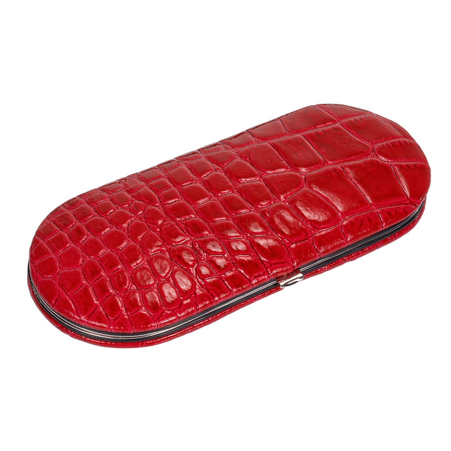 5 pcs. manicure set Manikürenset / red (leather)